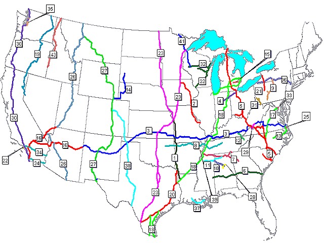 Map of NAFTA Corridor