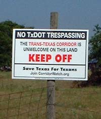 No TxDOT Trasspassing Sign